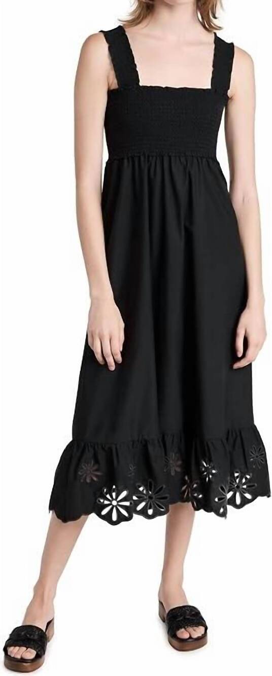 NEW RAILS rumi eyelet midi dress in black